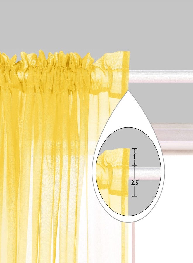 Pitalk Kitchen Curtains Yellow Lemon and Light Grey Sheer Bathroom Window Curtains 42 x 45 Inch Length Sunflower Yellow and Gray - Image 2